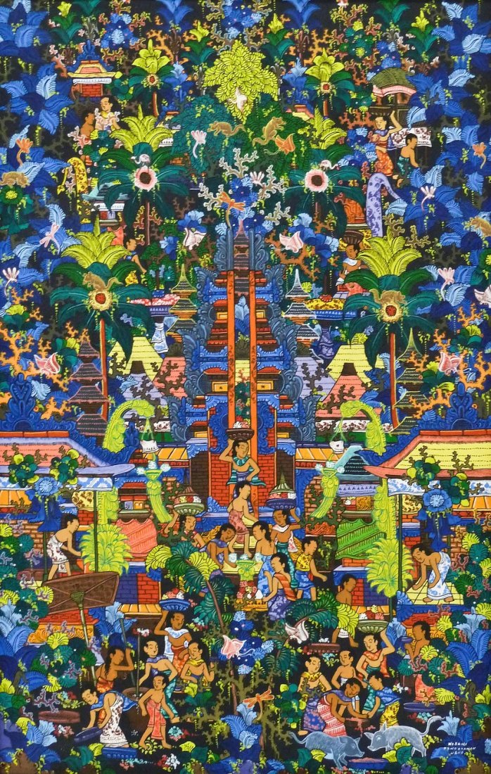 Ketut I Soki (b.1946 Indonesia) Untitled Bali Life: Ketut I Soki (b.1946 Indonesia) Untitled Bali Life Acrylic on Canvas 20.5''x13'' Image. Signed l.r. and on verso.