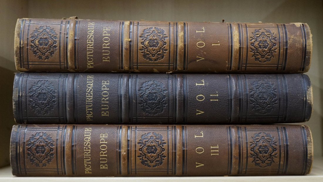 Picturesque Europe Antique Book Set. In three volumes.: Picturesque Europe Antique Book Set. In three volumes. D. Appleton, New York 1875.