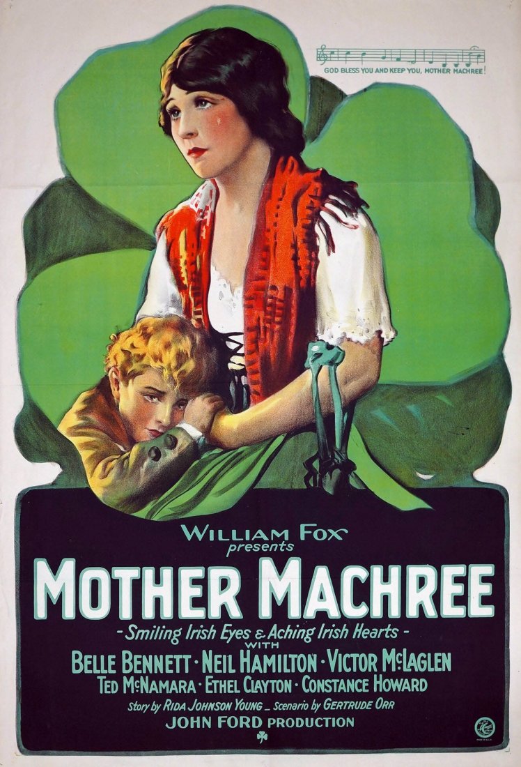 Original 1923 Mother Machree Movie Poster 41''x28'': Original 1923 Mother Machree Movie Poster 41''x28'' Sheet. John Ford Production, William Fox Studio. Clean copy, loose..