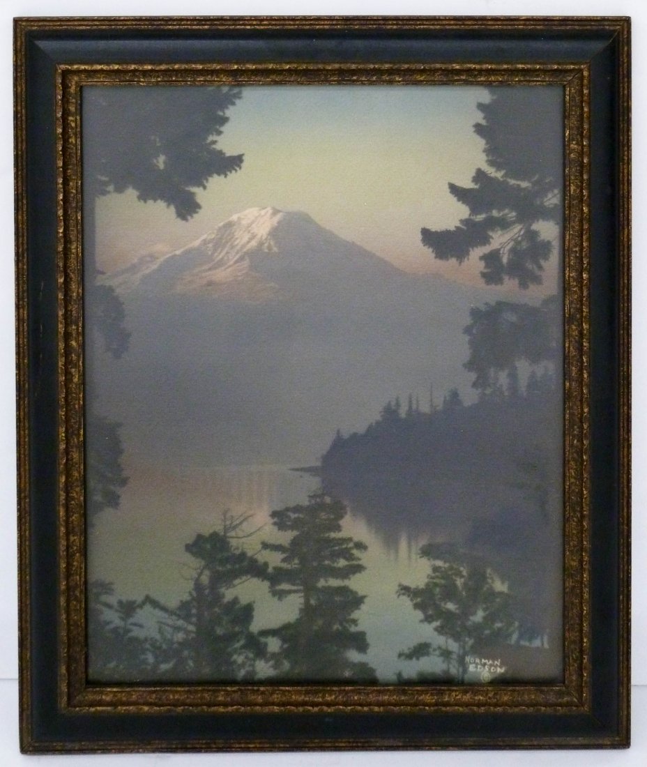 Norman Edson (1879-1968 Washington) ''Silver Dawn'': Norman Edson (1879-1968 Washington) ''Silver Dawn'' Tinted Photograph 13.75''x11'' Image. Comes in original period frame with artist title label on verso. Total size 16.25''x13.5''.