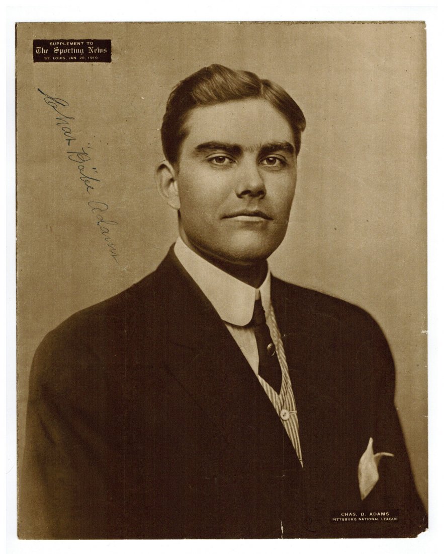Charles ''Babe'' Adams Autographed 1909-13 M101-2: Charles ''Babe'' Adams Autographed 1909-13 M101-2 Sporting News Supplement 10''x8''. Includes LOA from PSA/DNA. Photo and signature are in VG/EX condition.