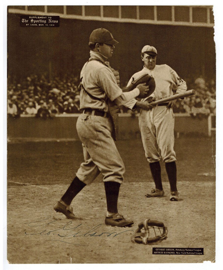 George Gibson Autographed 1909-13 M101-2 Sporting News: George Gibson Autographed 1909-13 M101-2 Sporting News Supplement 9.75''x8''. Includes LOA from PSA/DNA. Photo is in VG/EX condition and signature rates 7/8 out of 10.