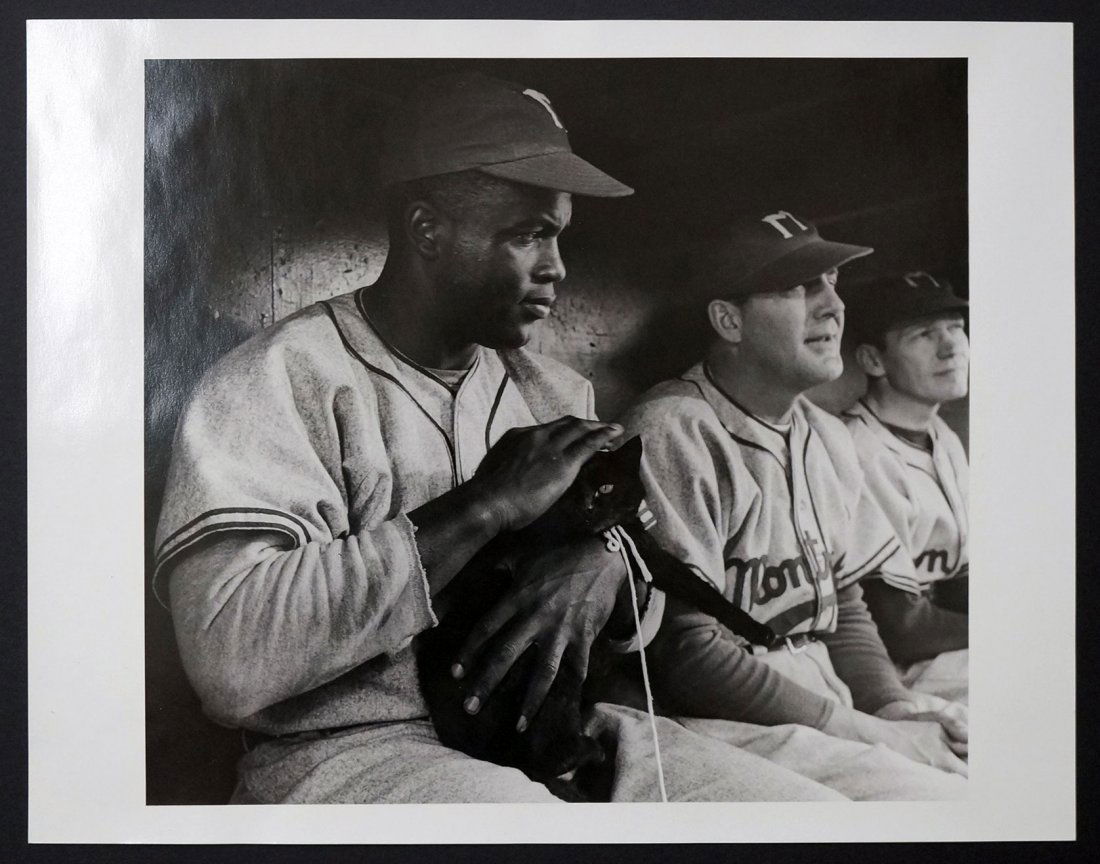 Phil Stern (1919-2014 American) ''Jackie Robinson -: Phil Stern (1919-2014 American) ''Jackie Robinson - 1949'' Silver Gelatin Photograph 11''x14'' Sheet. Signed in pencil on verso. Matted, unframed.