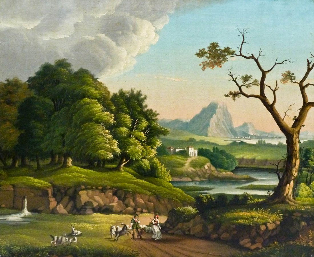 Samuel Finlay Breese Morse (1791-1872 American) Italian: Samuel Finlay Breese Morse (1791-1872 American) Italian Landscape Oil on Canvas 25''x30'' Image. An important work by this artist and inventor who was well known for his creation of Morse code. A colo