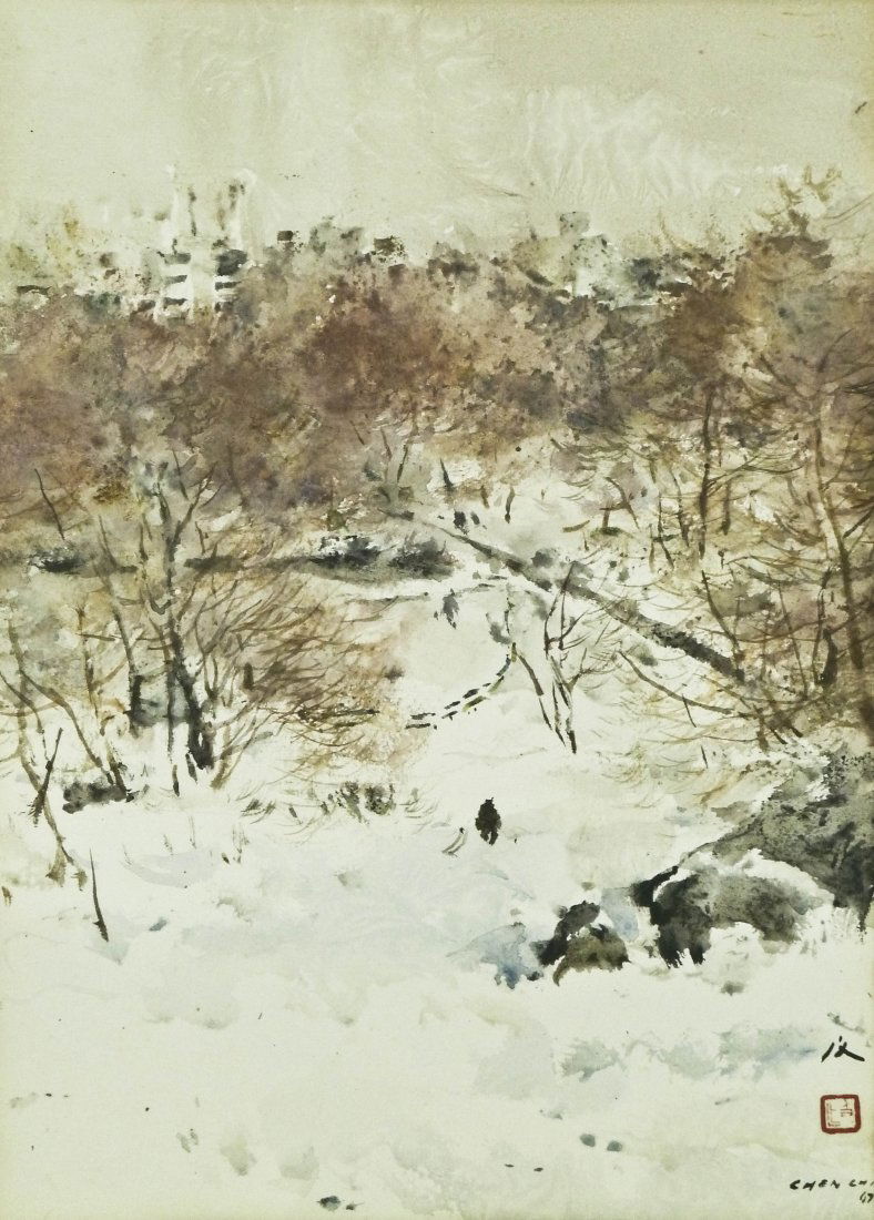 Chen Chi (1912-2005 China) Untitled Winter Scene 1967 (1 of 3)