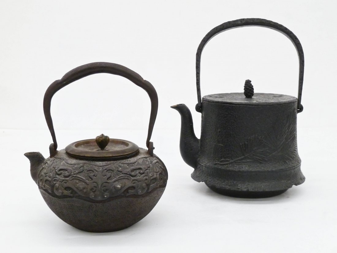2pc Antique Japanese Tetsubin Iron Teapots. They (1 of 2)