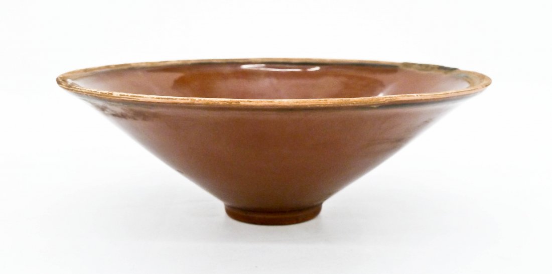 A Rare Chinese Song Dingyao Persimmon Glaze Conical (1 of 8)