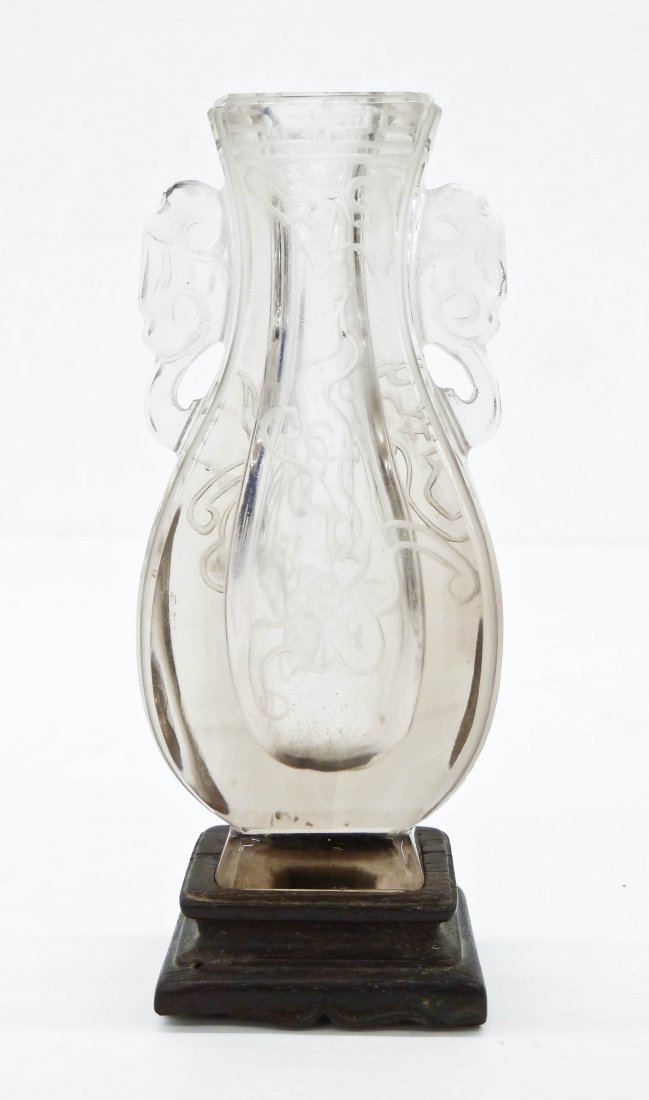 Antique Chinese Rock Crystal Miniature Vase on Stand (1 of 3)