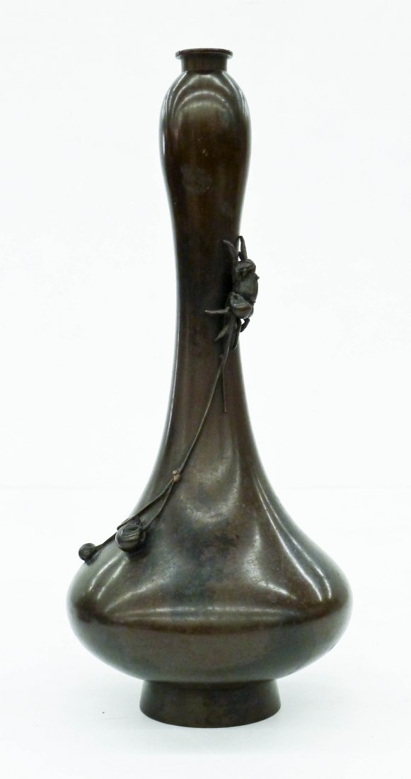 Oshima Joun Japanese Bronze Vase with Applied Crab 12"x (1 of 4)