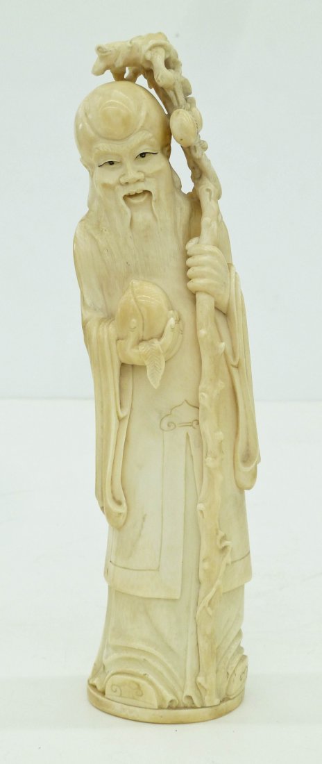 Antique Chinese Shao Lao Ivory Figure 10.5''x3''. (1 of 4)