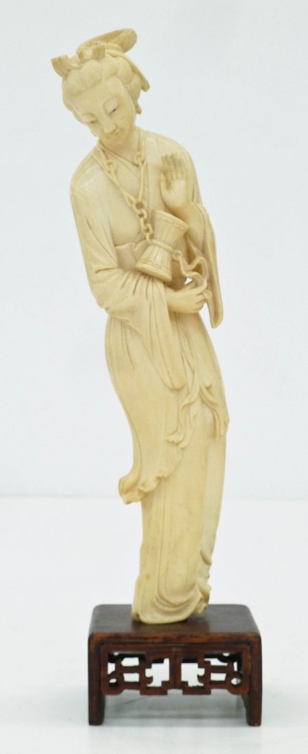 Antique Chinese Guanyin Ivory Figure on Stand (1 of 4)