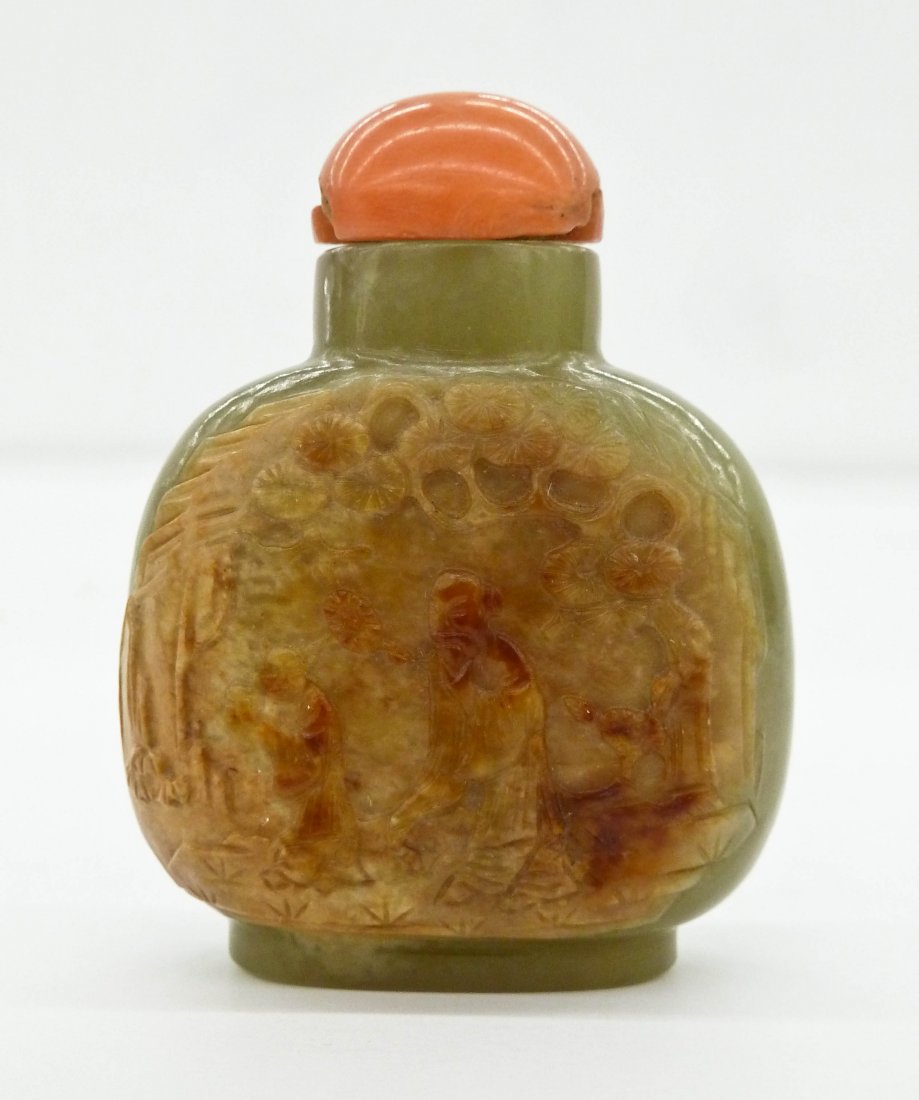 Antique Chinese Yellowish-Green Russet Jade Snuff (1 of 3)