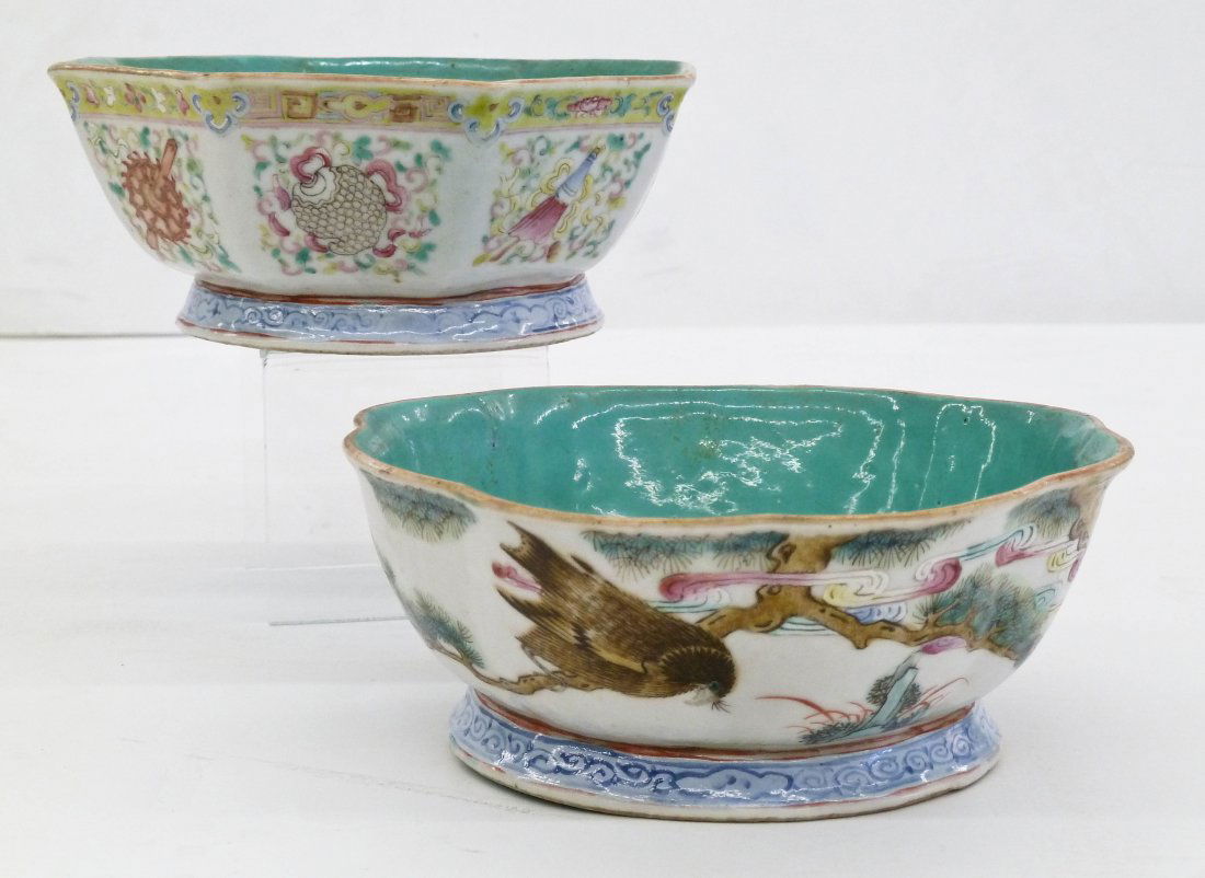 2pc Antique Chinese Tongzhi Porcelain Bowls. Each has (1 of 5)