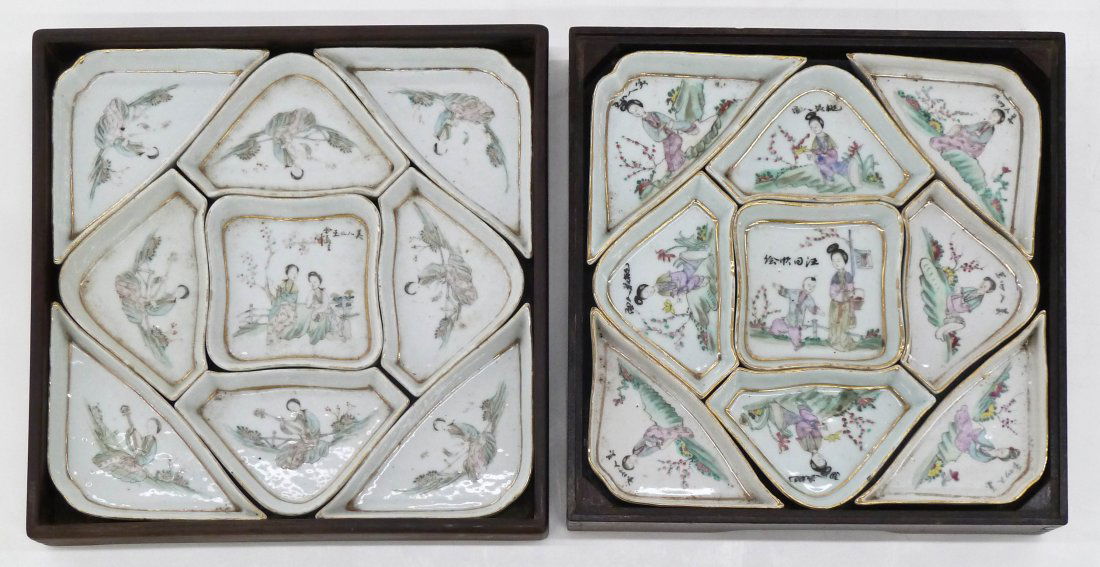 2pc Antique Chinese Sweet Meat Porcelain Servers in (1 of 4)