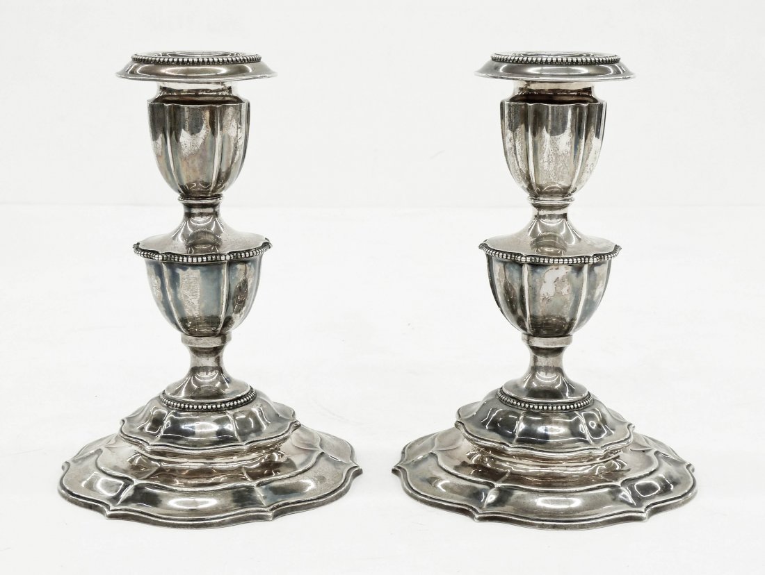 Pair Gorham ''Chippendale'' Sterling Weighted (1 of 2)