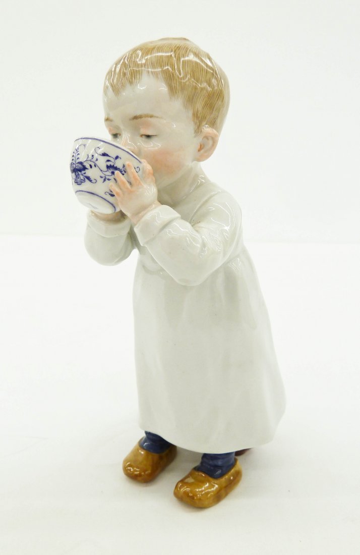 Meissen Child with a Cup Porcelain Figure 6.25''x3.5''. (1 of 5)