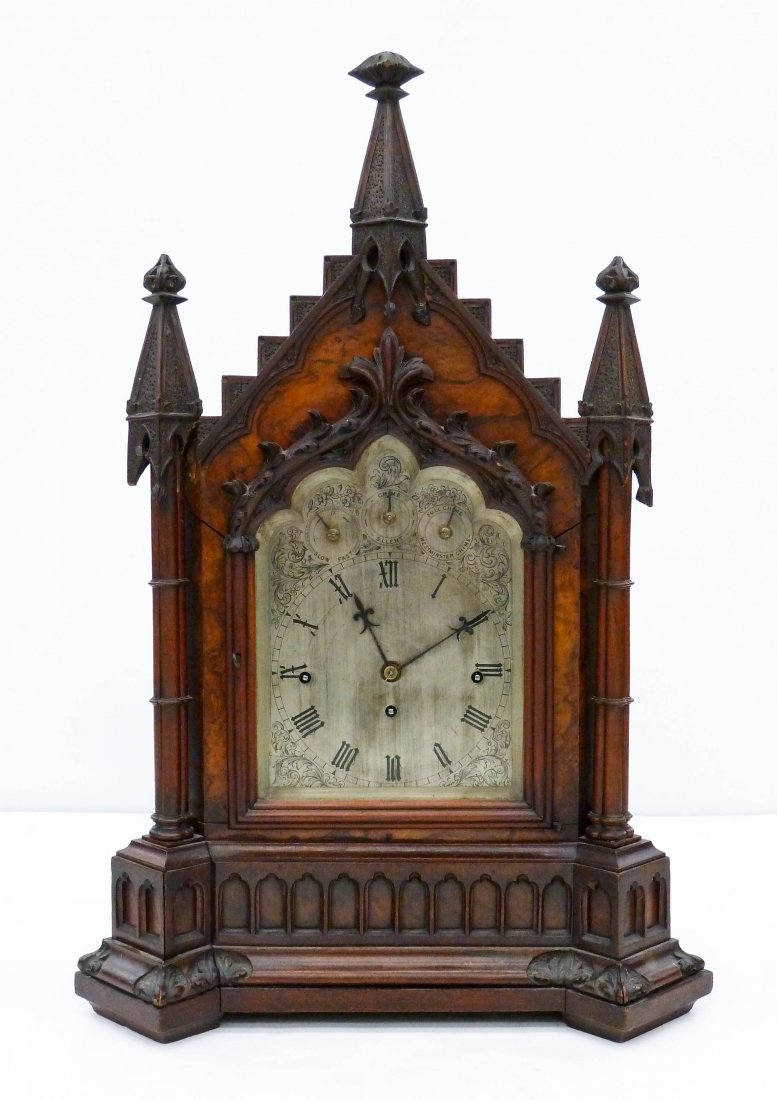 Victorian Triple Fusee Gothic Revival Bracket Clock (1 of 7)