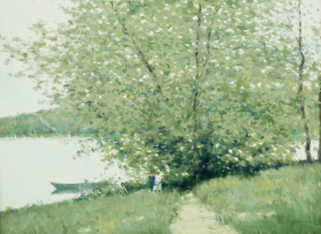 Andre Gisson (1921-2003 French) ''By The Boat Landing'' (1 of 5)