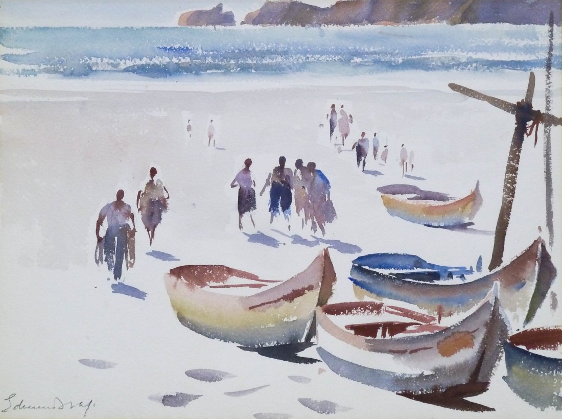 Edward Seago (19101974 British) ''The Beach at Nazare,