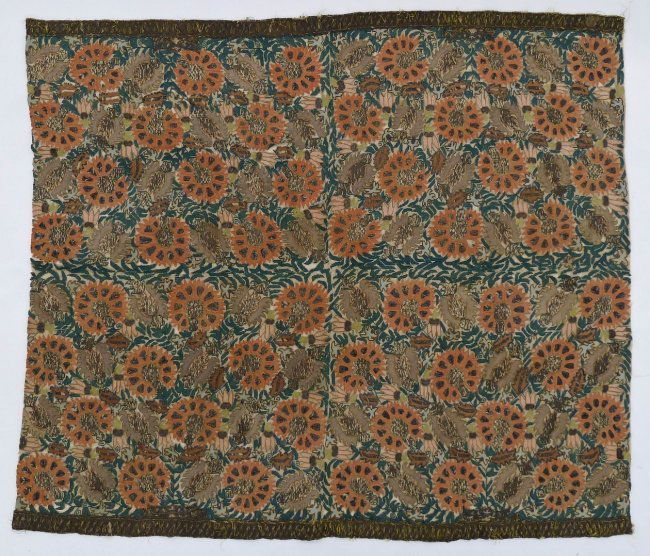 Antique Ottoman Silk & Silver Thread Floral Embroidery (1 of 2)