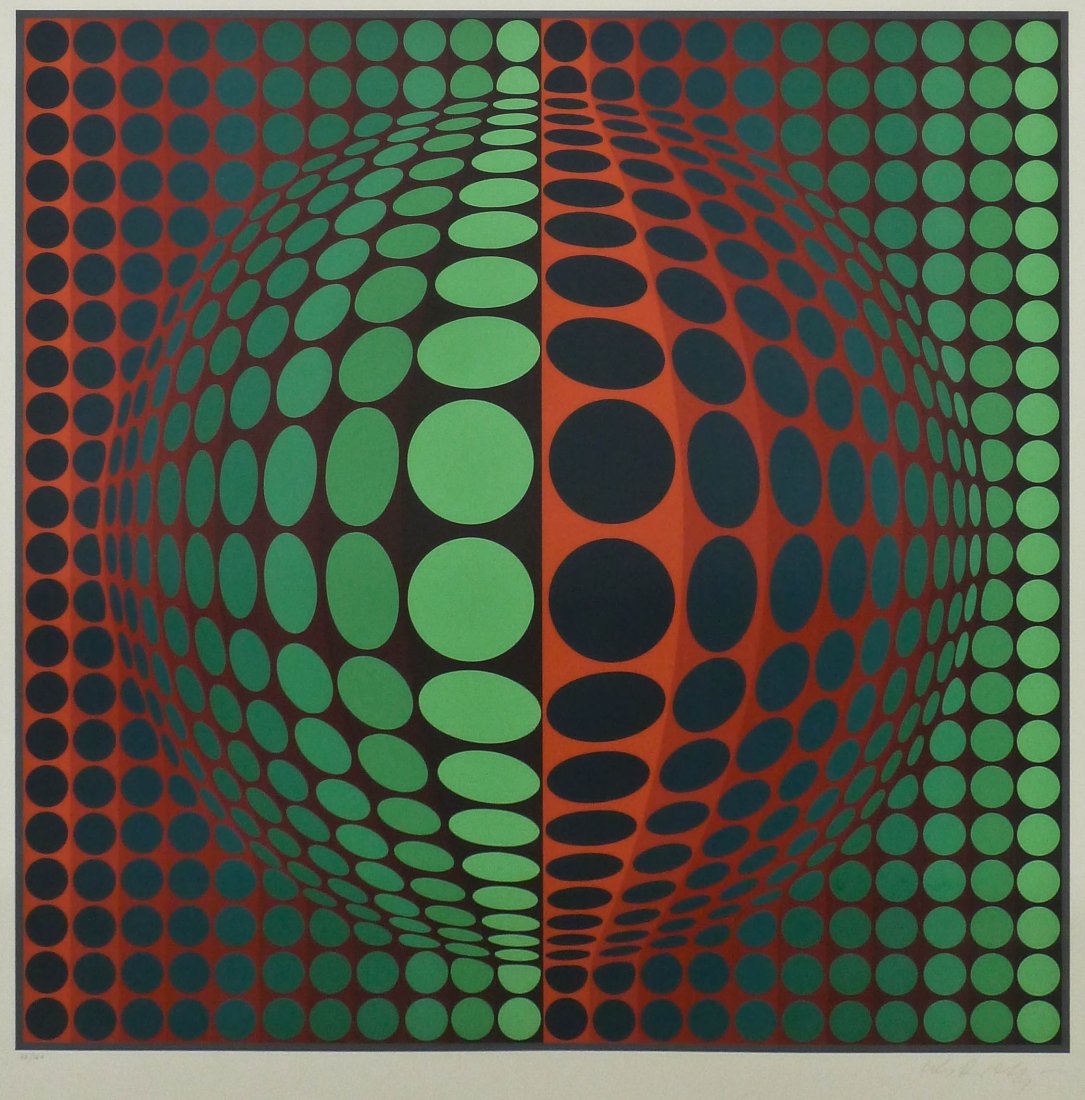 Victor Vasareley (1906-1997 French) ''Vega Feu'' 1973 (1 of 1)