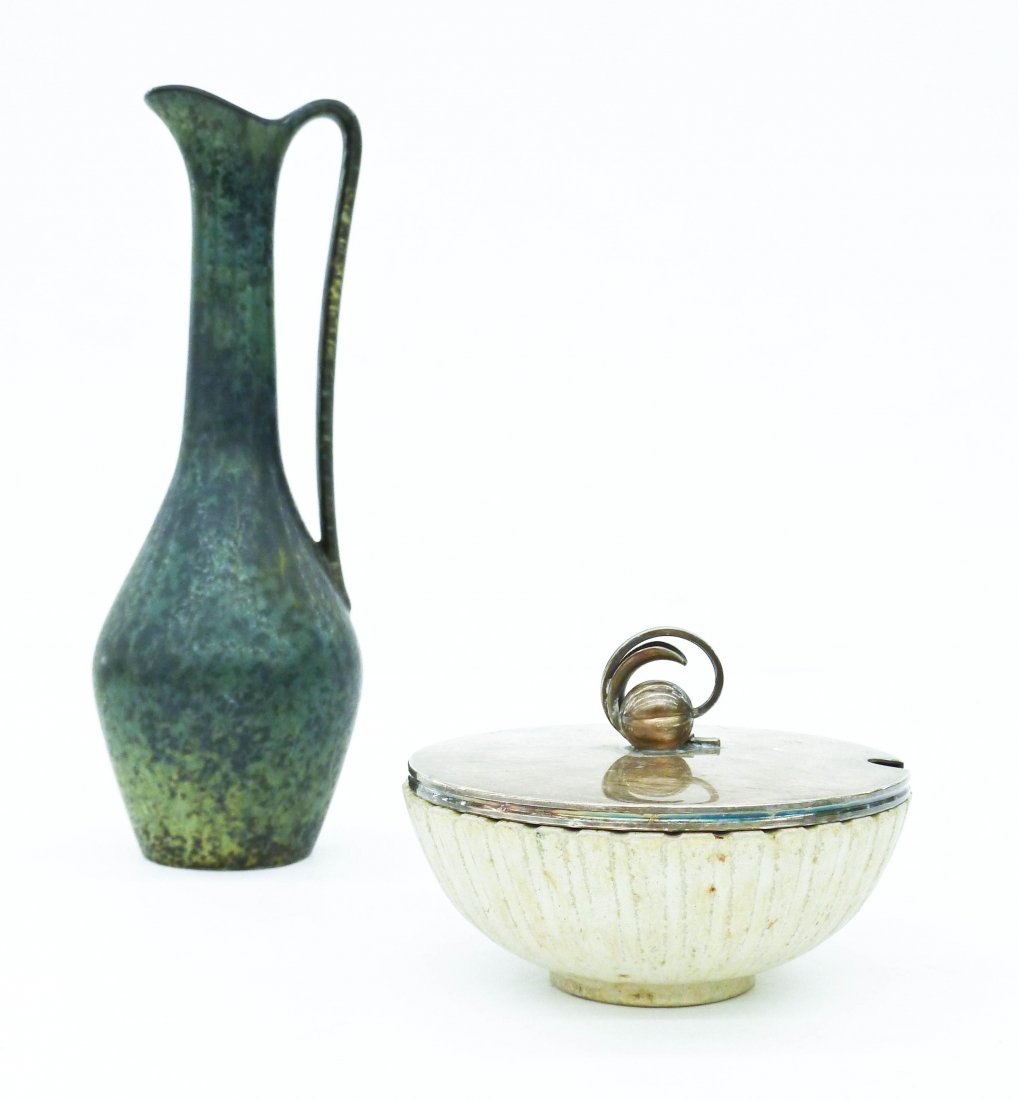 2pc Scandinavian Art Pottery. Includes a Gunnar Nylund (1 of 2)