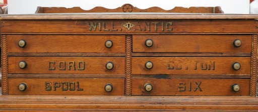 Antique Willimantic Six Drawer Spool Cabinet, Oak Spool - Antique Willimantic Six Drawer Spool Cabinet, Oak Spool