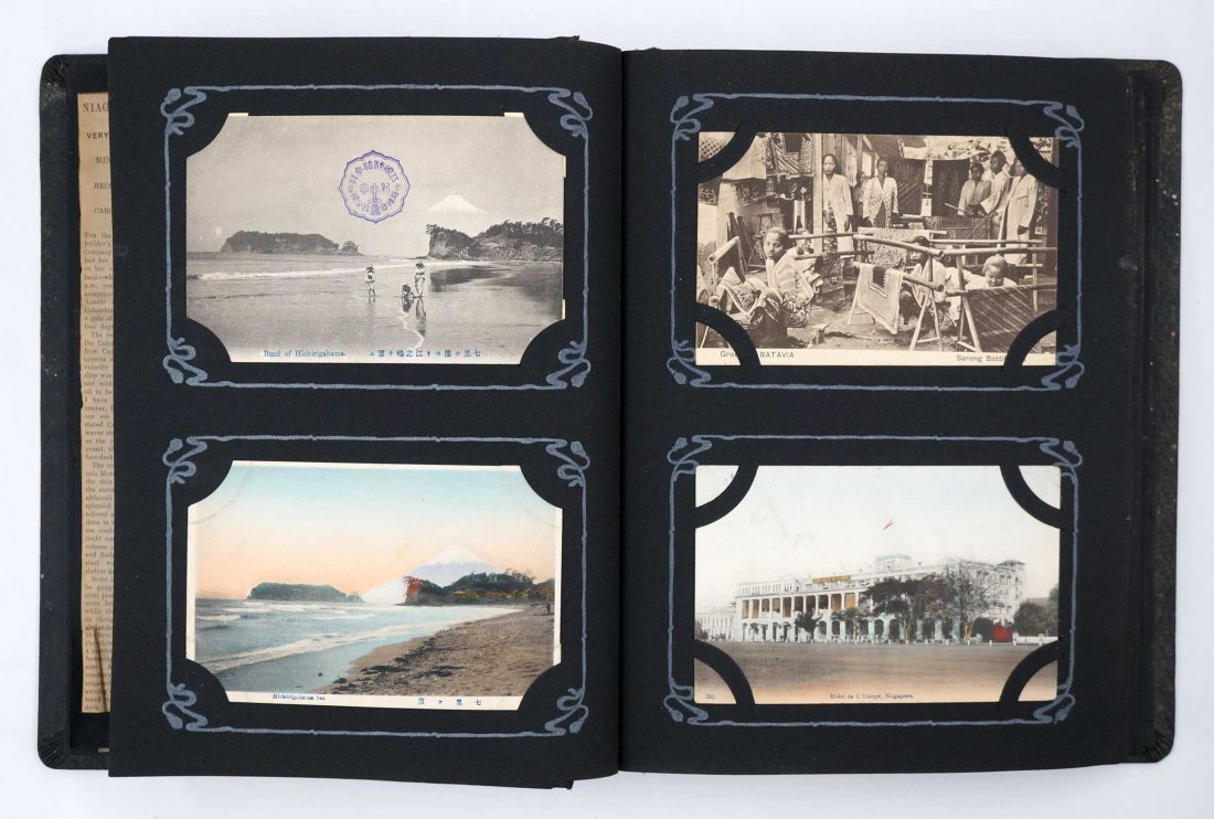 antique Postcard Album w/Postcards from China, Japan,: antique Postcard Album w/Postcards from China, Japan, Hawaii, New Zealand, Fiji, Australia & more, 150+ postcards
