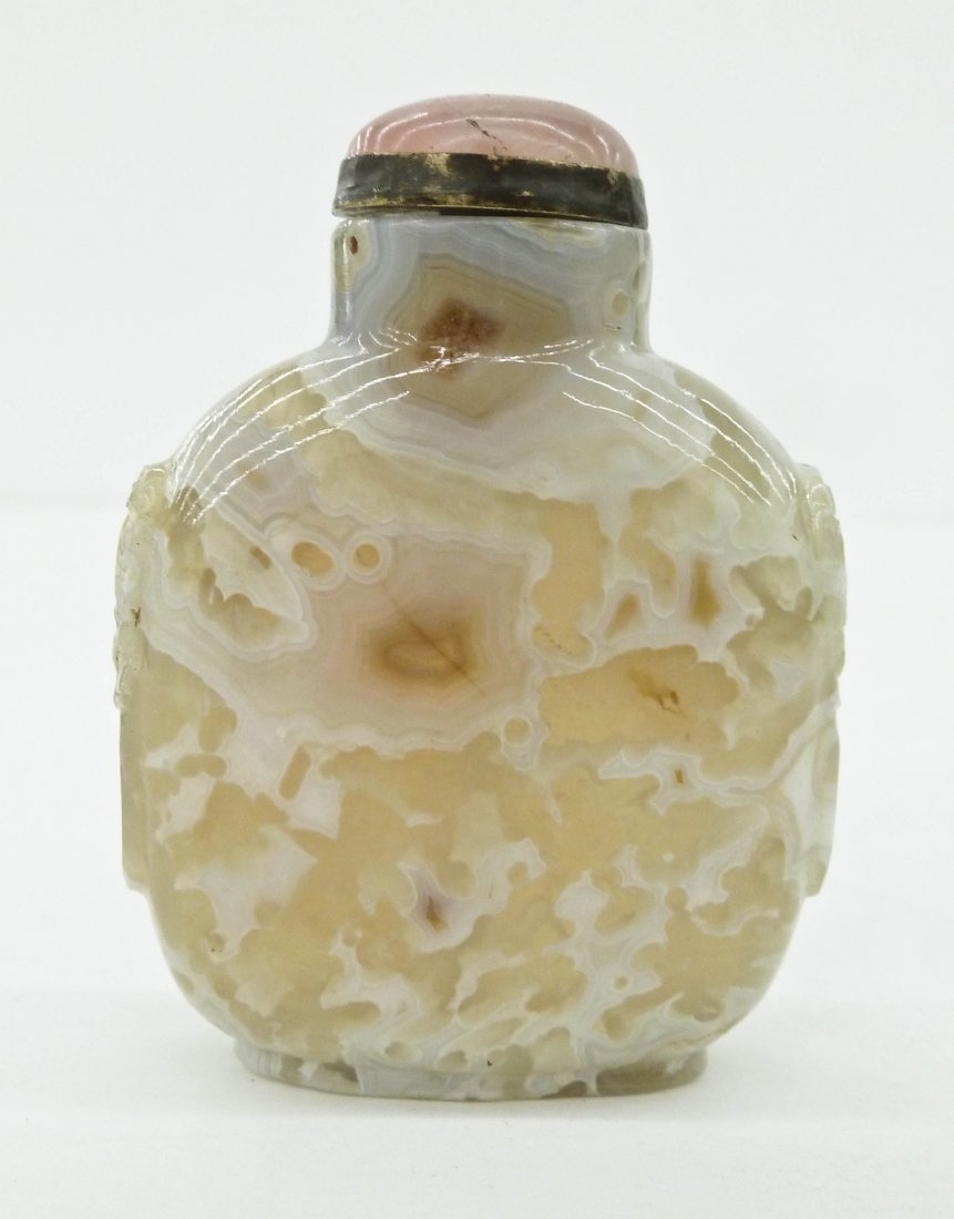 Antique Chinese Macaroni Agate Snuff Bottle 2.75''x2''. (1 of 2)