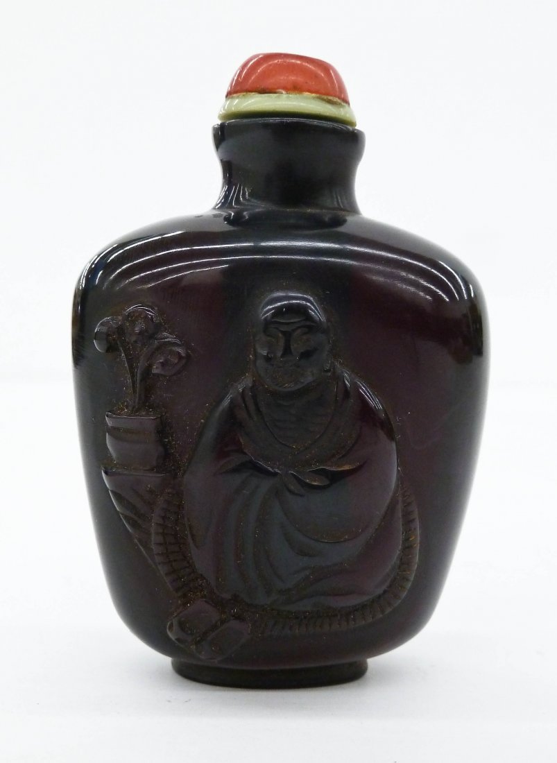 Antique Chinese Cherry Amber Snuff Bottle 2.75''x2''. (1 of 3)