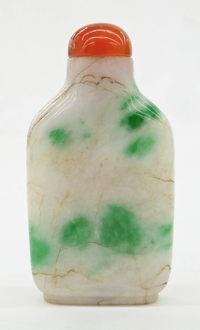 Antique Chinese Jadeite White to Green Snuff Bottle (1 of 2)