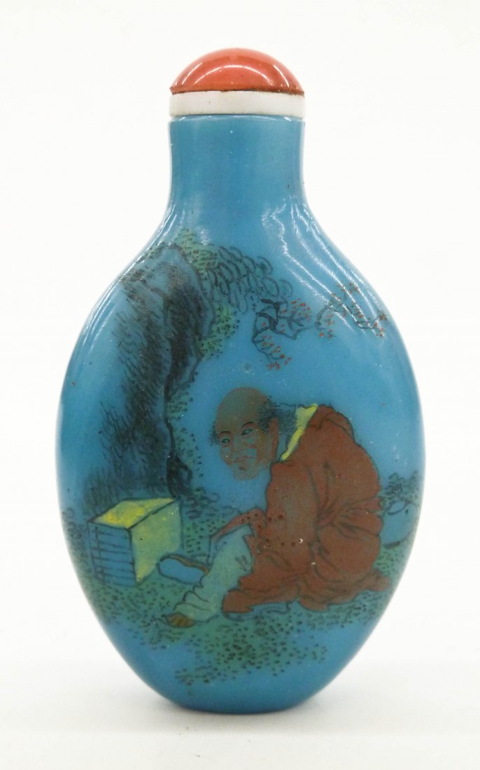 Antique Chinese Enameled Peking Glass Snuff Bottle (1 of 3)