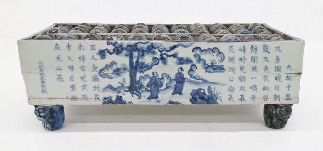 Chinese Ming Style Porcelain Footed Abacus 4.5''x13''. (1 of 3)