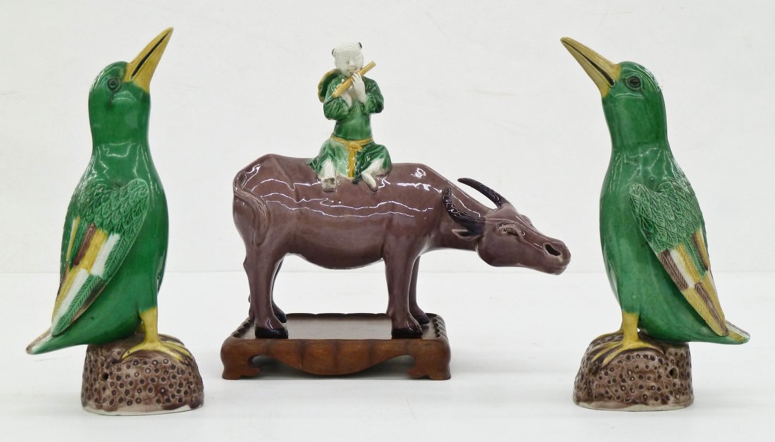 3pc Antique Chinese Export Porcelain Figures. Includes (1 of 2)