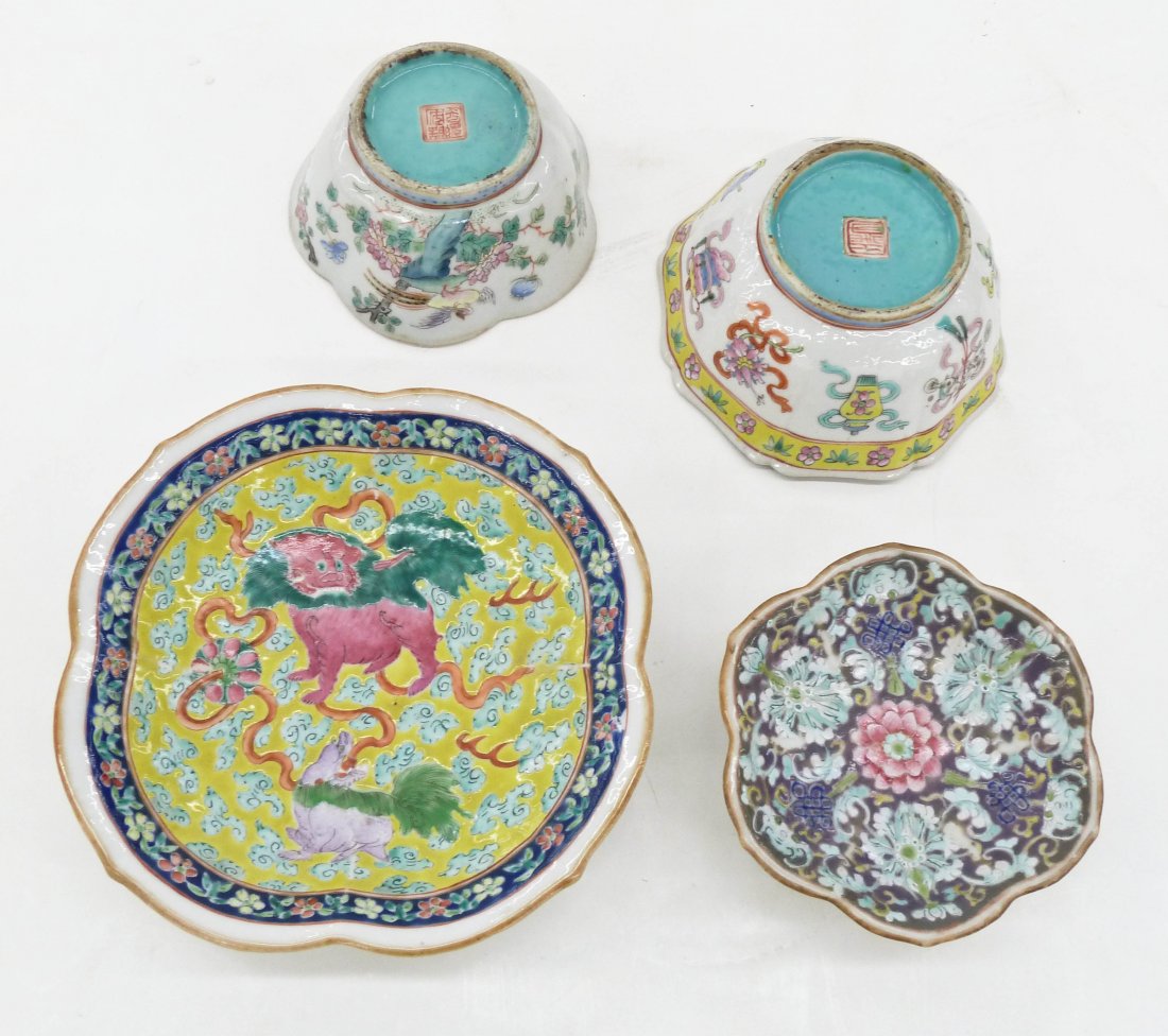 4pc Antique Chinese Tongzhi Porcelain. Includes four (1 of 3)
