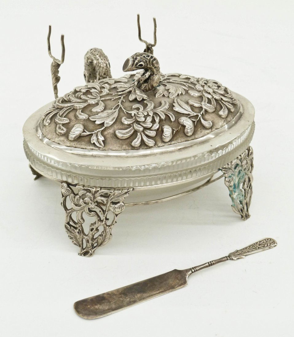 A Chinese Hung Chong Export Silver Butter Dish (1 of 2)