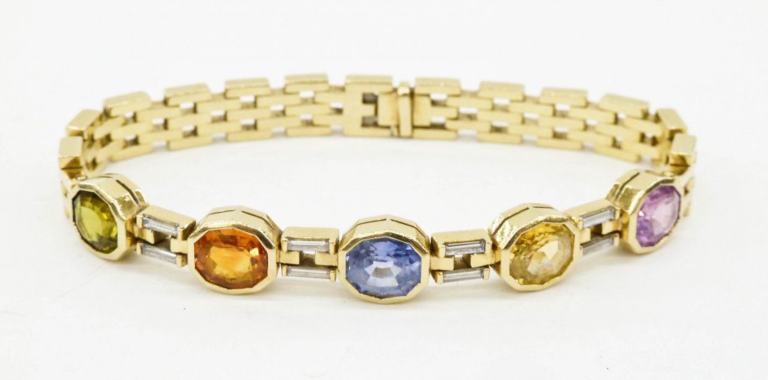Lady's 18k Multi-Colored Citrine & Diamond Bracelet (1 of 3)