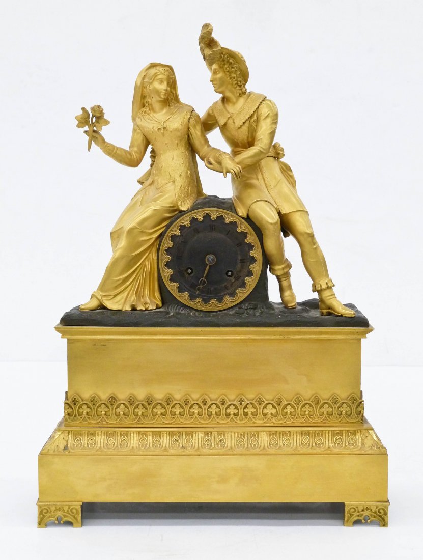 Antique French Empire Courting Scene Mantel Clock (1 of 3)