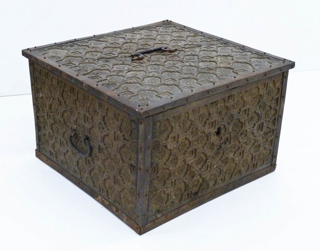 Spanish 17th Century Strong Box 12.5''x20''x20''. (1 of 3)