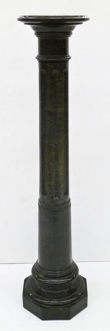 Antique Italian Green Marble Pedestal 43''x10''x10''. (1 of 2)