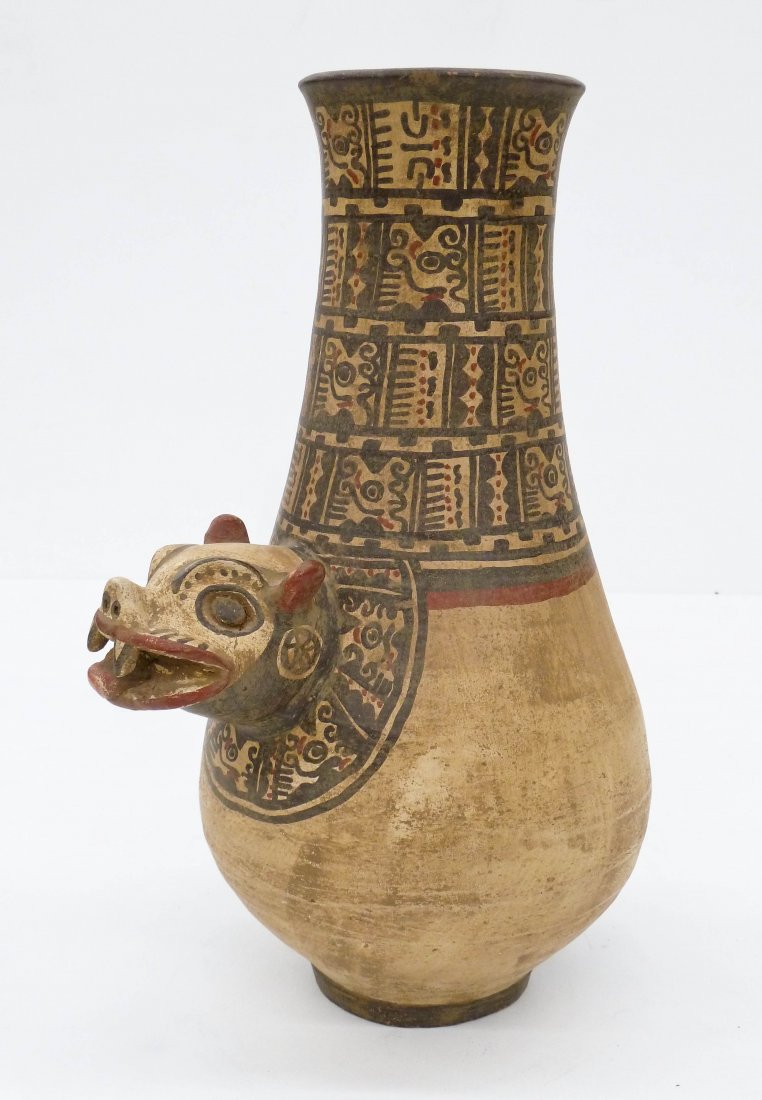 Pre Columbian Nicoya Jaguar Effigy Ceramic Vessel (1 of 4)