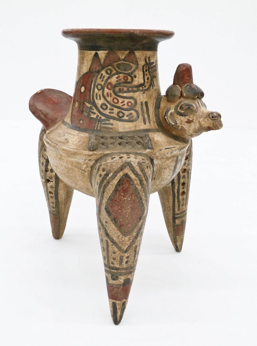 Pre Columbian Nicoya Bird Effigy Ceramic Tripod Vessel (1 of 3)
