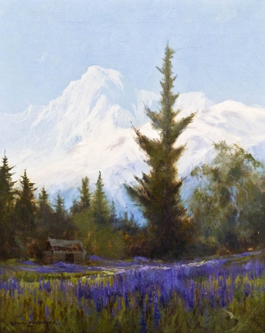 Sydney Laurence (1865-1940 Alaska) ''Purple Lupin, Near (1 of 5)