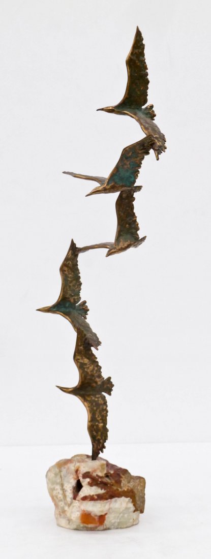 Curtis Jere Seagulls Modernist Brass Sculpture (1 of 2)