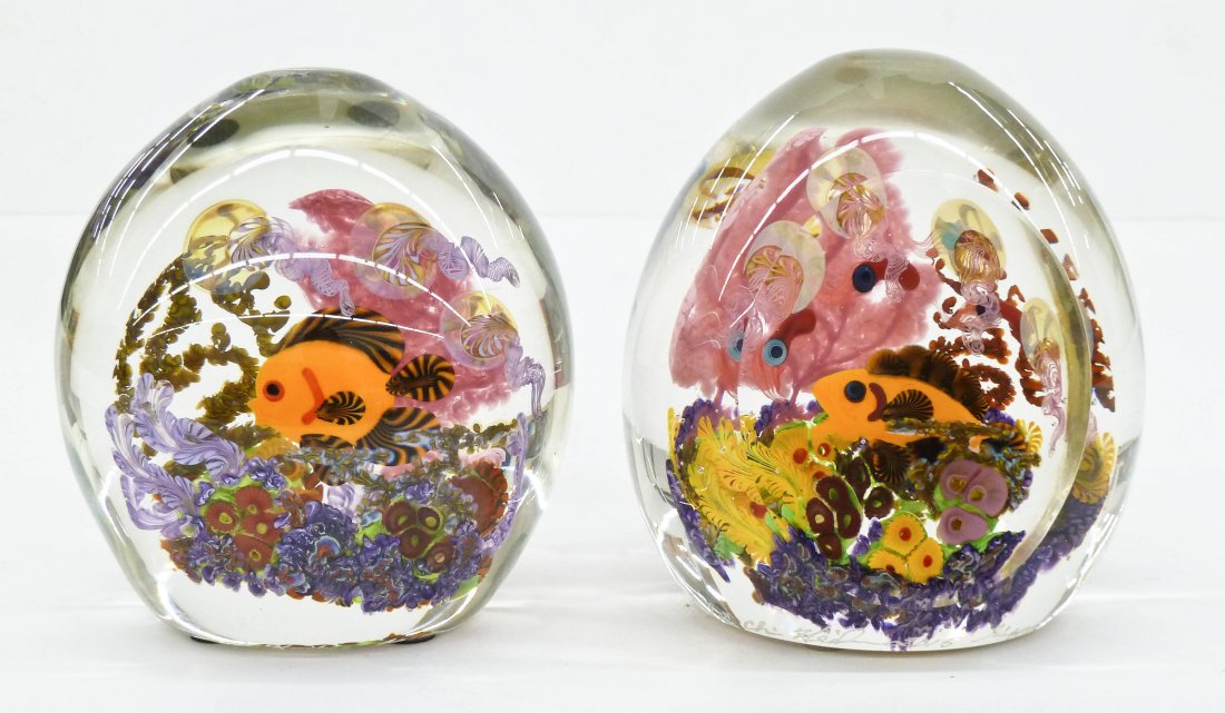 Chris Heilman (b.1950 American) Coral Reef Art Glass (1 of 2)