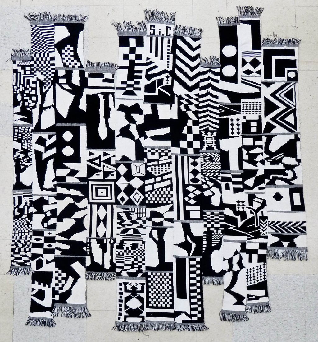 Swedish Modernist Hand Woven Wool Textile 114''x96''. (1 of 3)