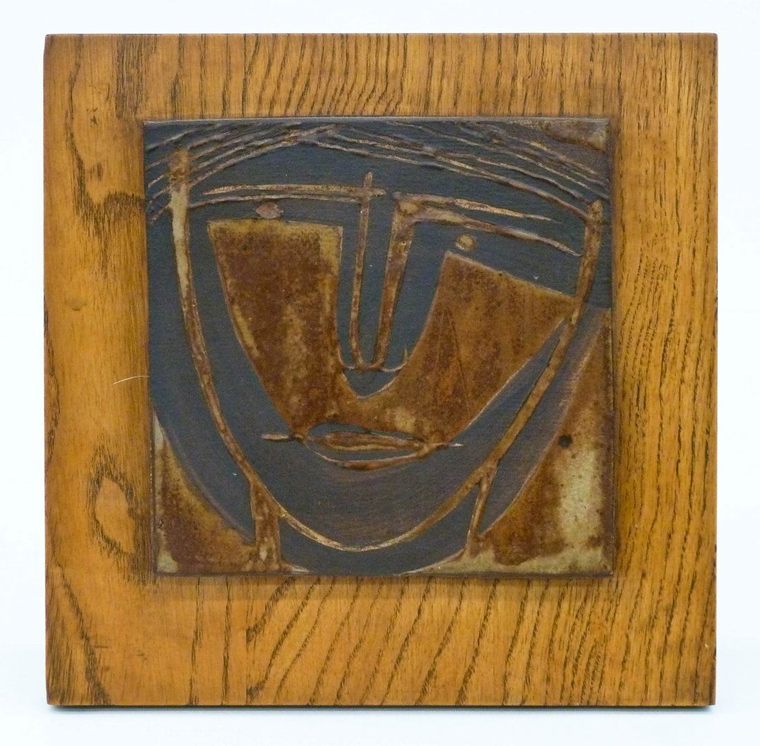 Betty Feves (1918-1985 Oregon) Abstract Face Hanging (1 of 3)