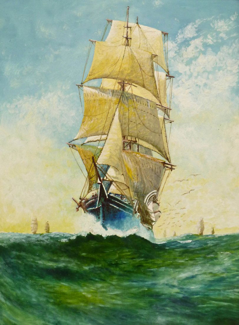 Theodore Tregea (1858-1941 Oregon Untitled Schooner Shi (1 of 3)