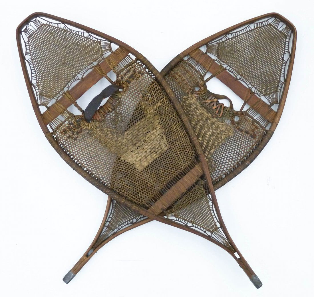 Pair of Antique Eskimo Snowshoes 38.5''x14.5'' Each. (1 of 4)