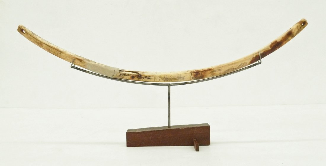 Antique Eskimo Pictorial Ivory Drill Bow 16''x3.5''. An (1 of 8)